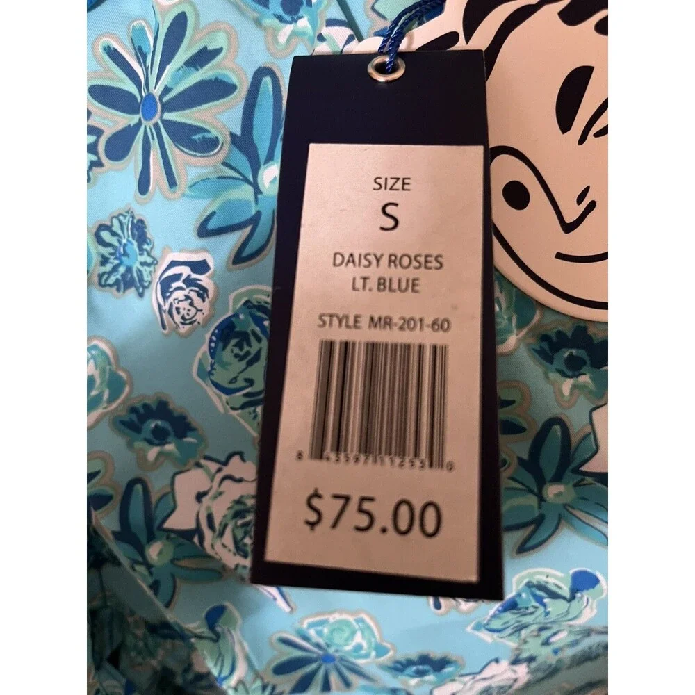 Mr Swim mens Blue Daisy Roses Swim Shorts Swim Trunks size Small 7.5